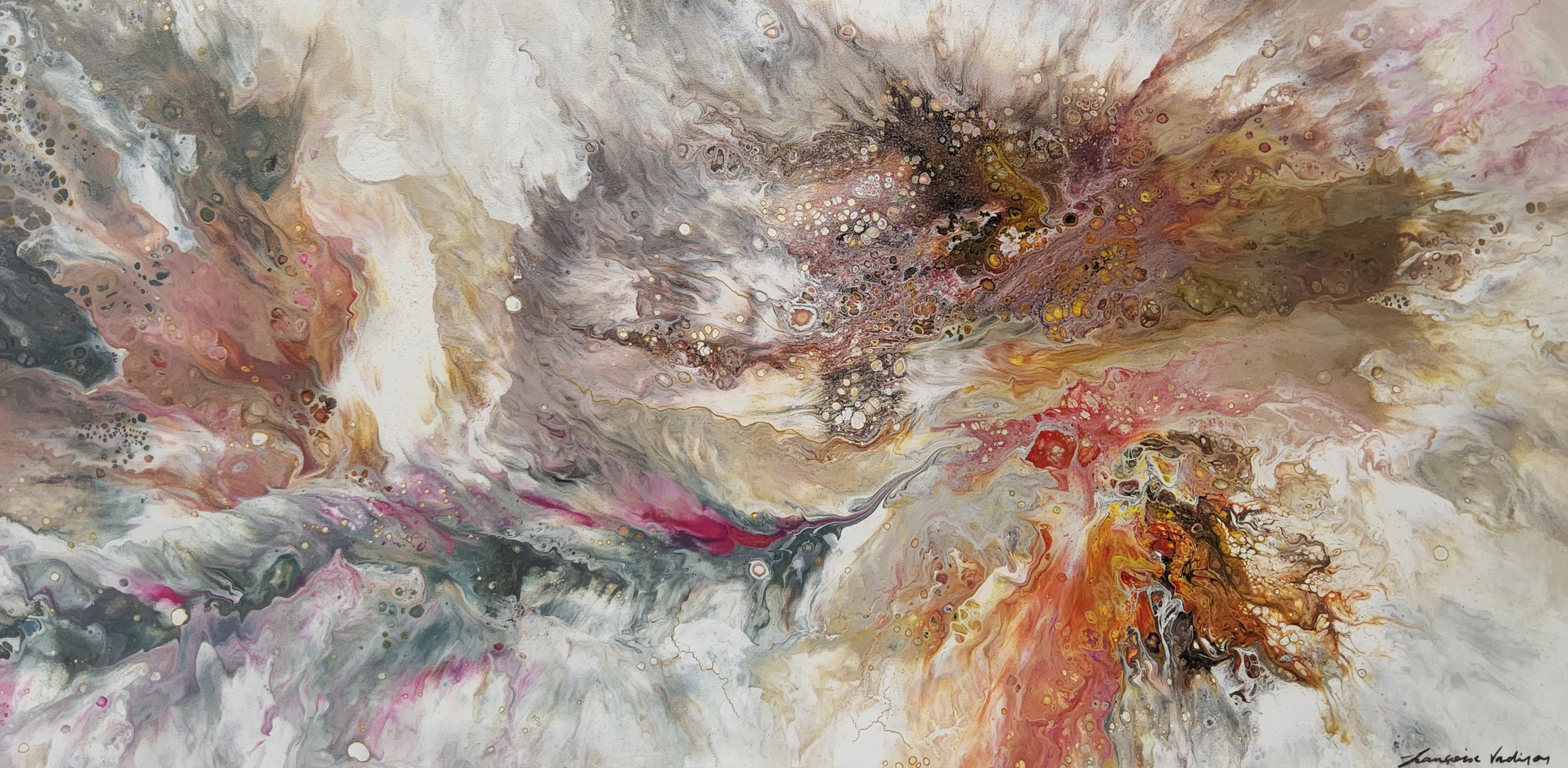 TABLEAU ABSTRAIT COLLECTION BOREALE 3D XL - NIRVANA 